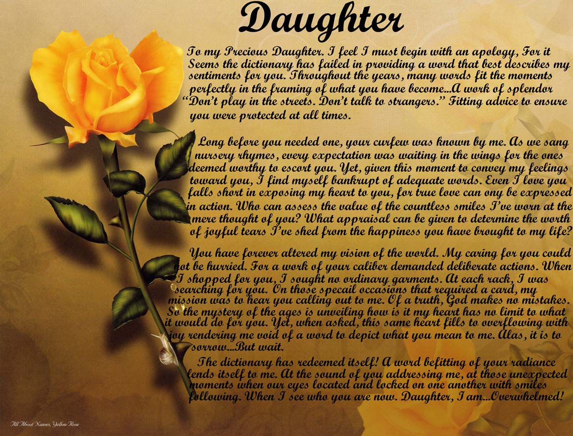 Daughter Poems - Personalized Love Poems